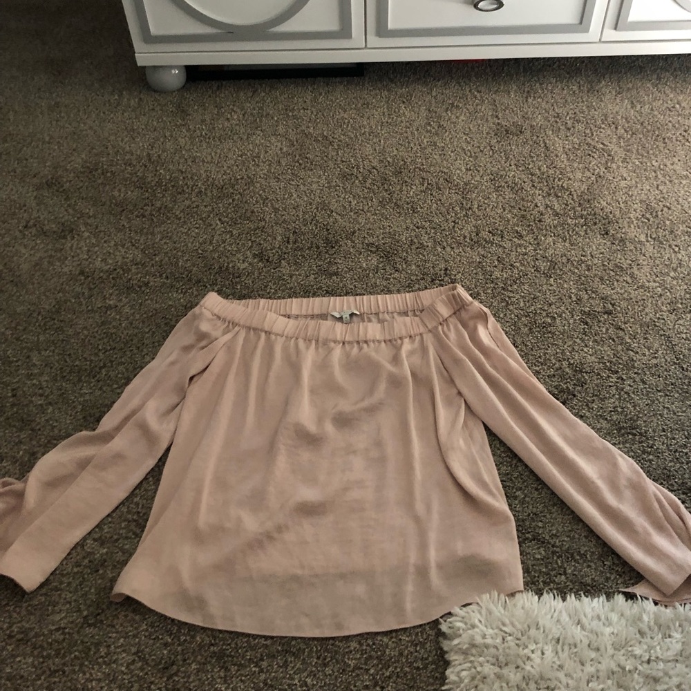 Lucky Brand off the shoulder silk shirt
